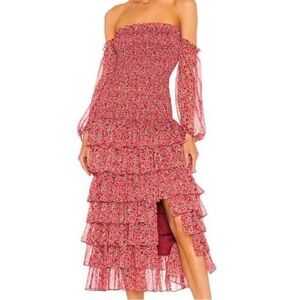 Likely Mitzi’s Floral Off-Shoulder Ruffle Dress, maternity